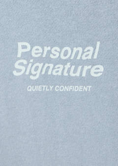Cotton hooded sweatshirt with text print — Blue 6