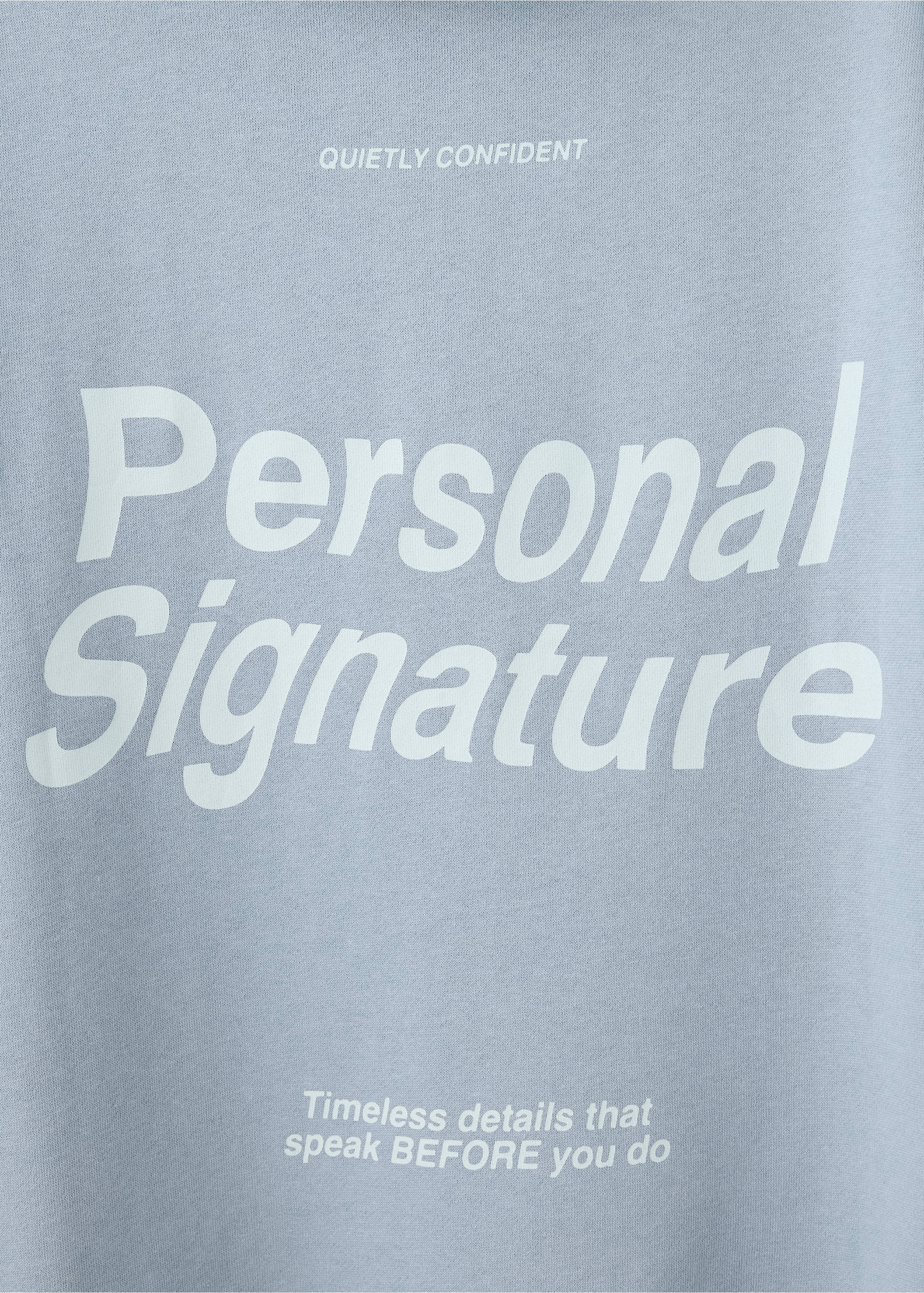 Cotton hooded sweatshirt with text print - Details of the article 0, Blue. Ref: 37056003-00.