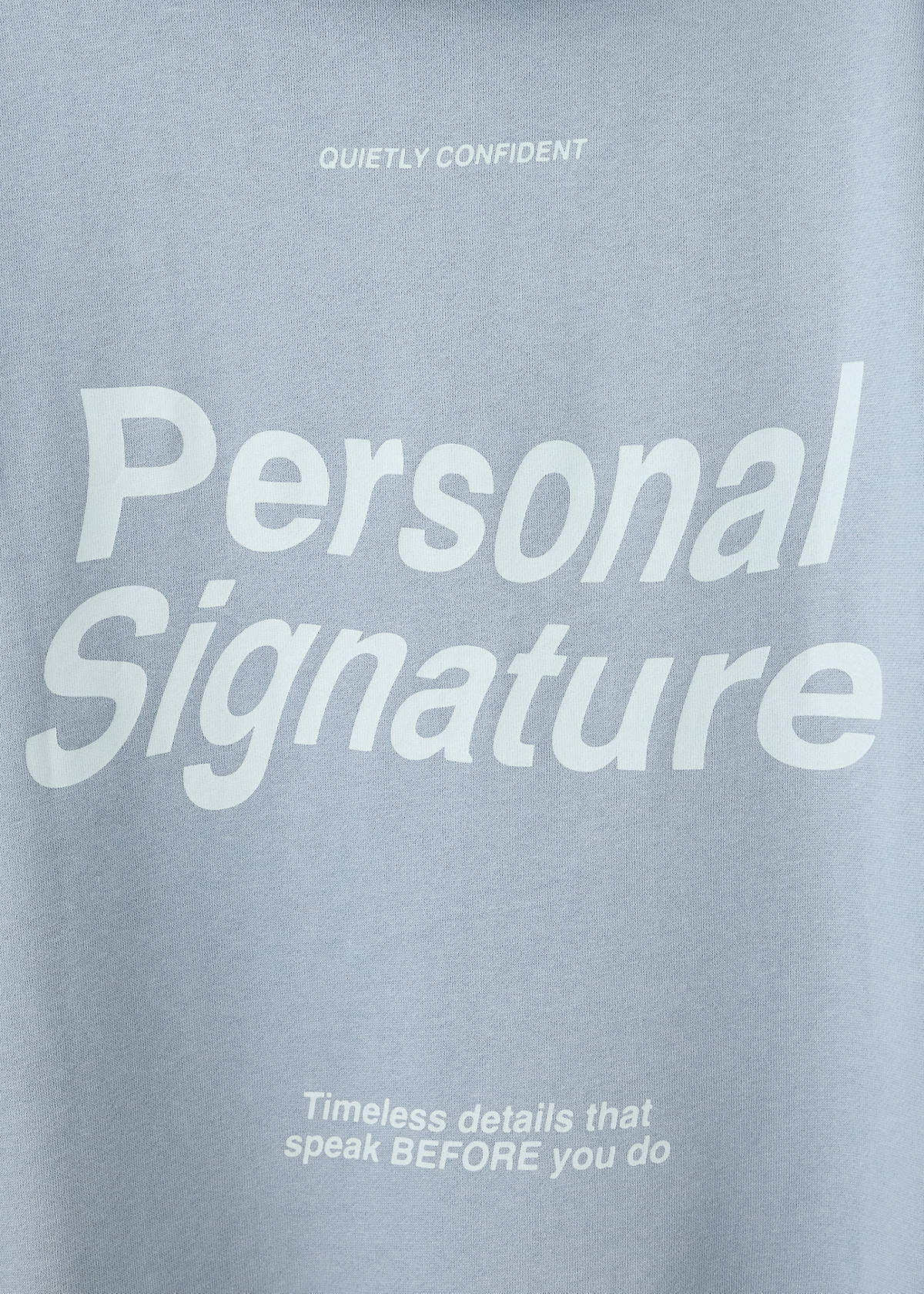 Cotton hooded sweatshirt with text print — Blue