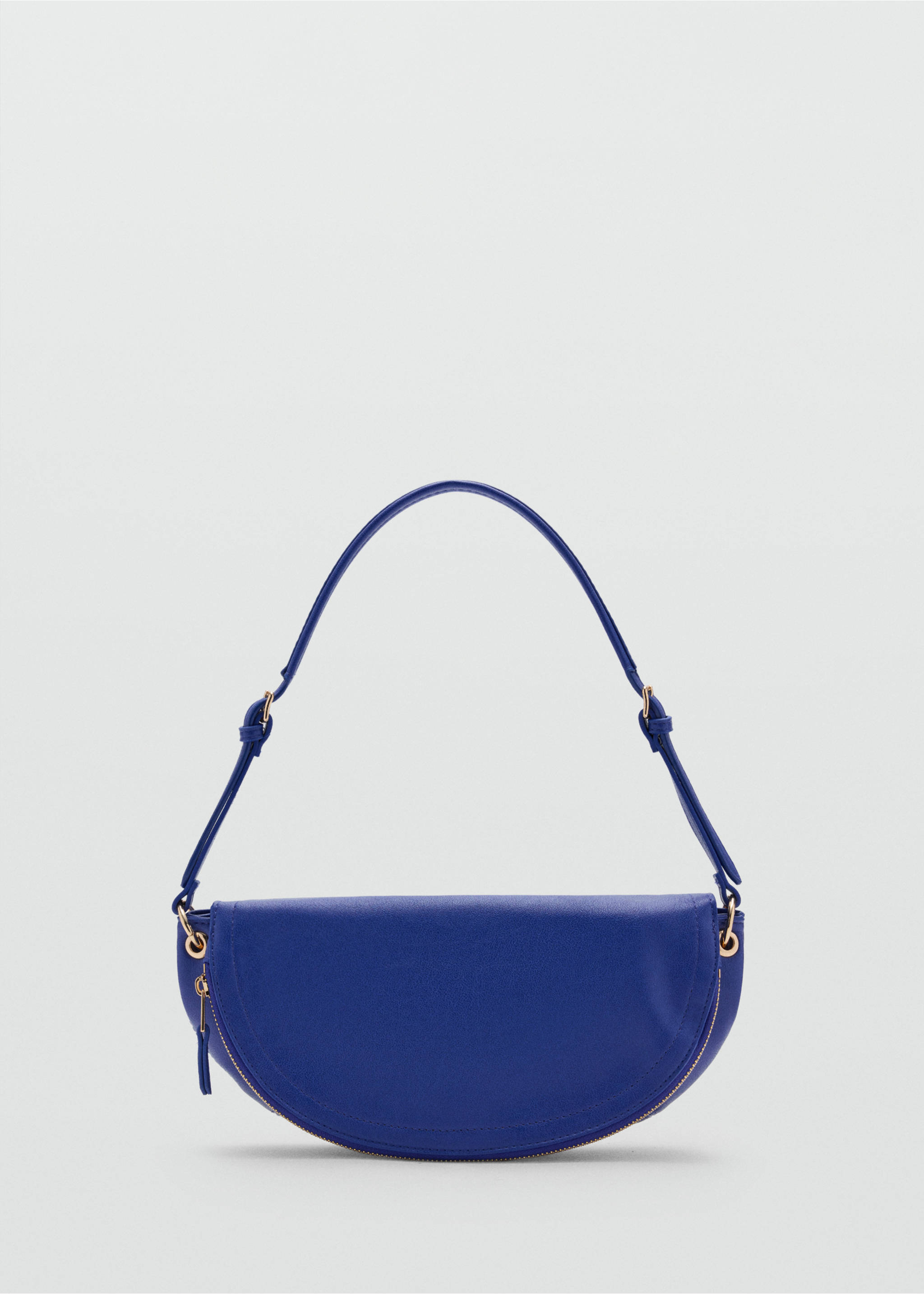 Leather-effect half-moon shoulder bag - Article without model, Vibrant blue. Ref: 37056004-00.