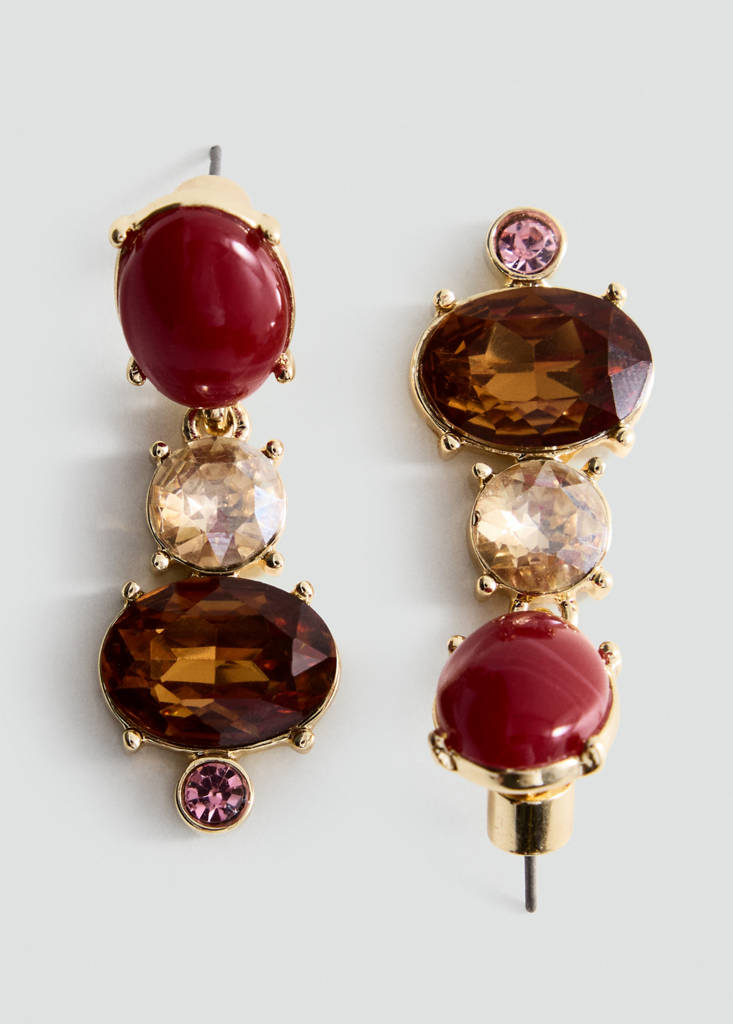 Pendant crystals earrings — Gold