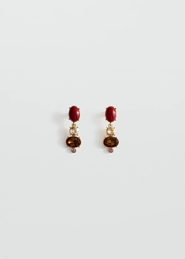Pendant crystals earrings — Gold