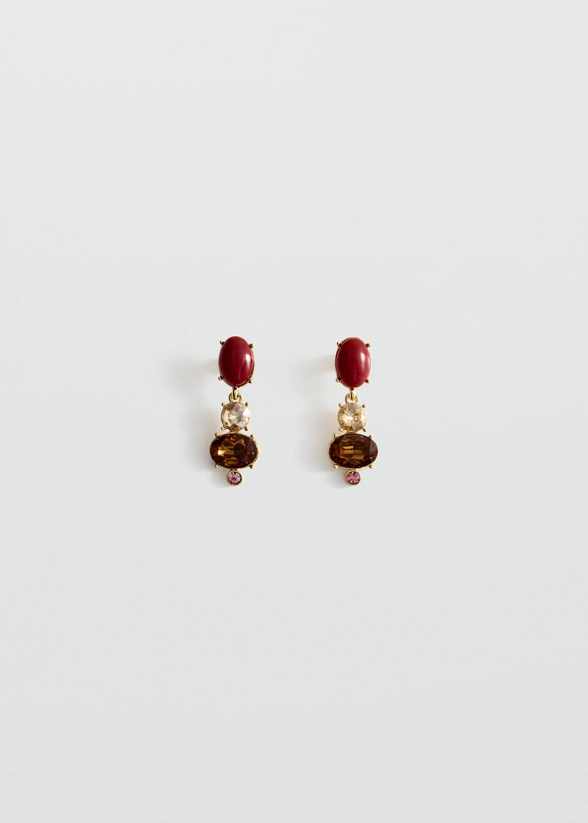 Pendant crystals earrings — Gold