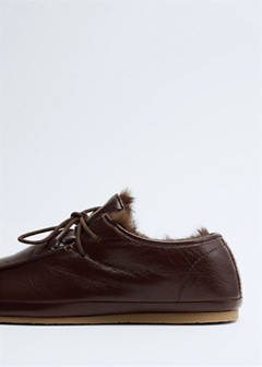 Leather moccasins with fur lining — Chocolate 5