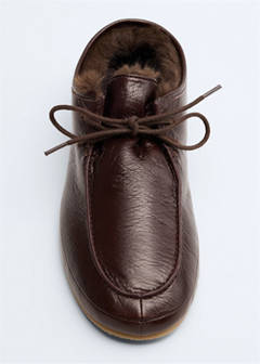 Leather moccasins with fur lining — Chocolate 6