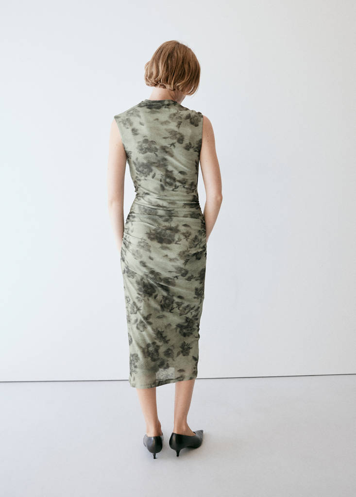 Asymmetric side ruched dress - thumbnail 3