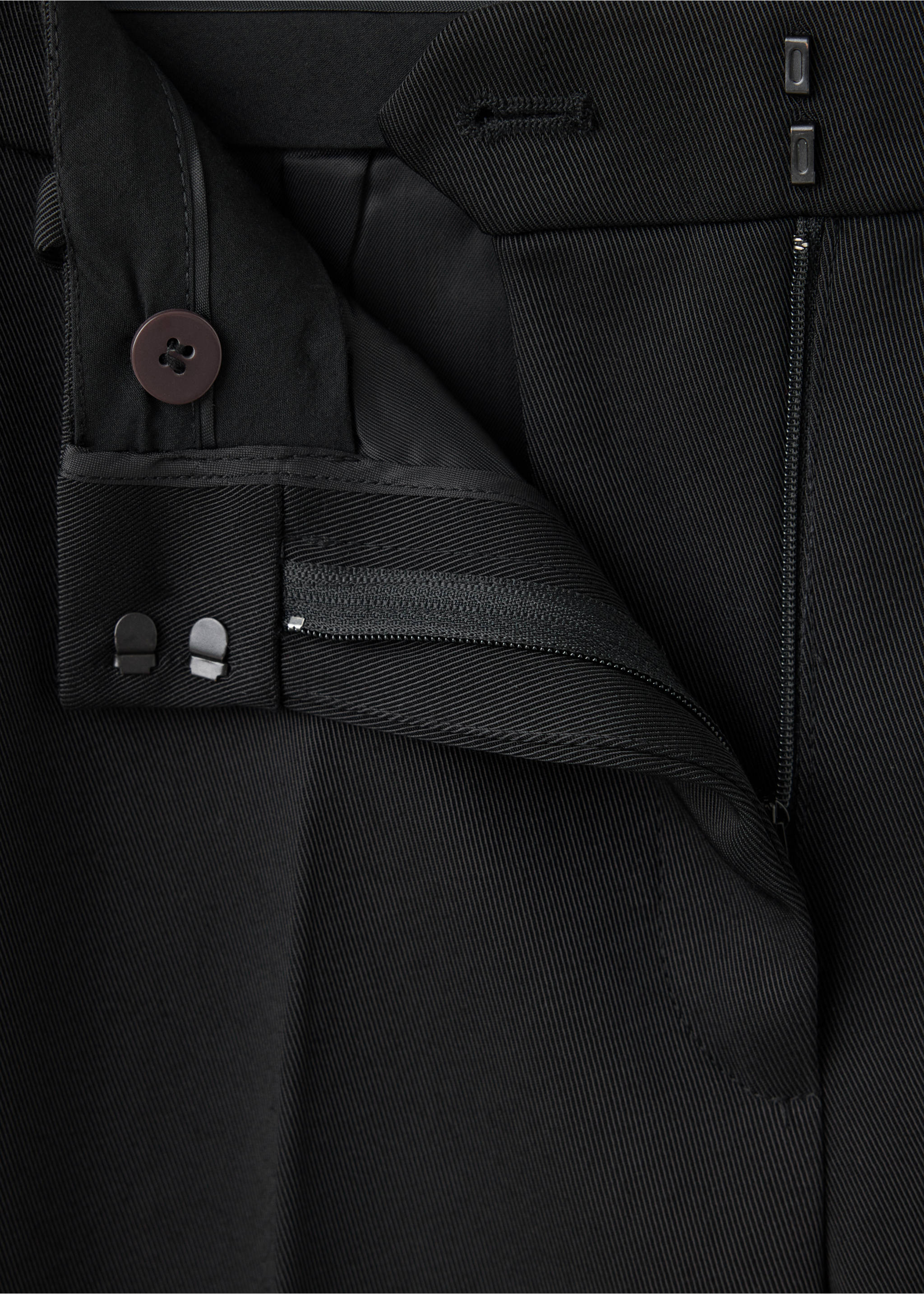 Pantalón recto tiro bajo - Detalle del artículo 8, Negro. Ref: 37056014-00.