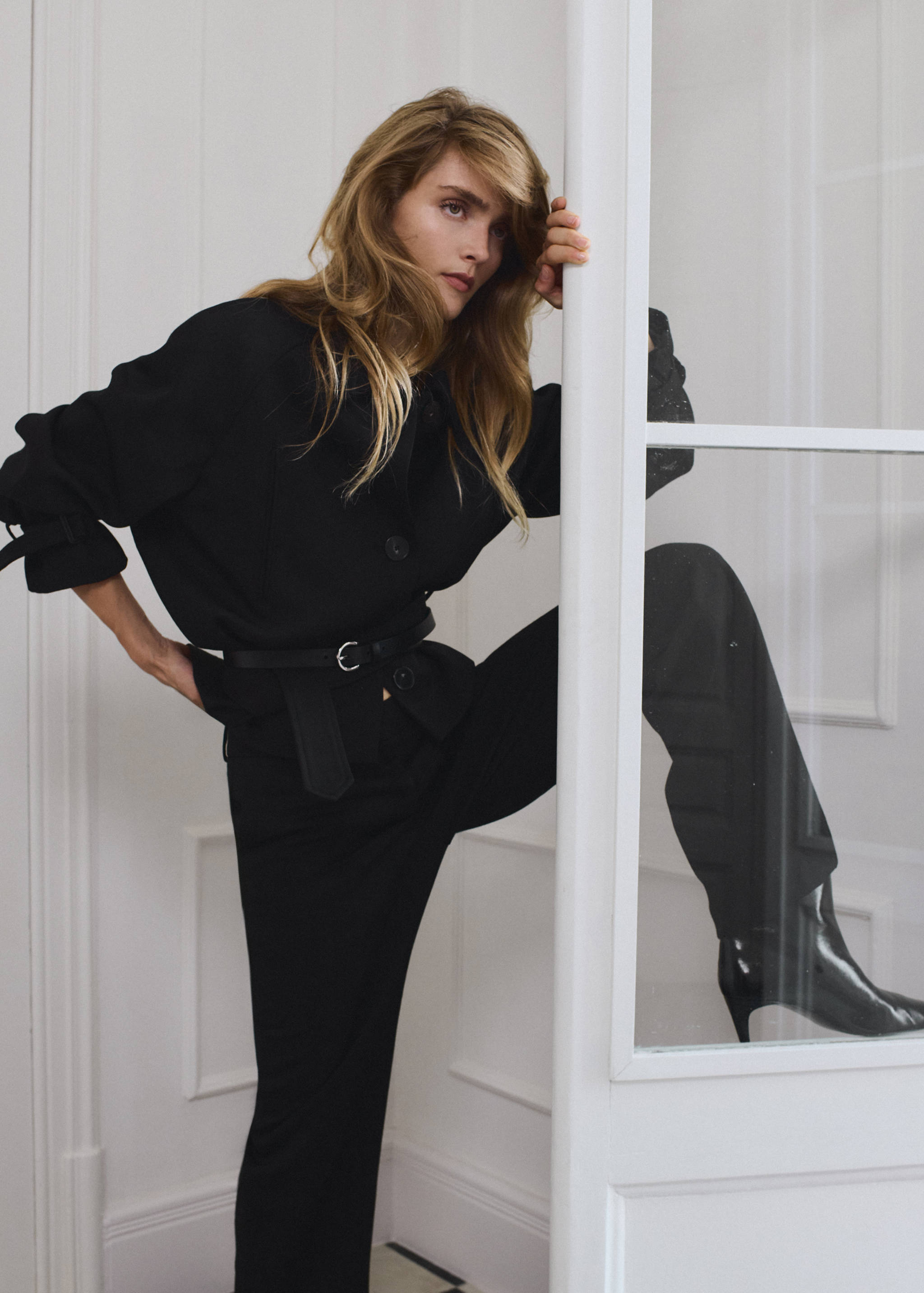 Low-rise straight-leg trousers - Medium plane