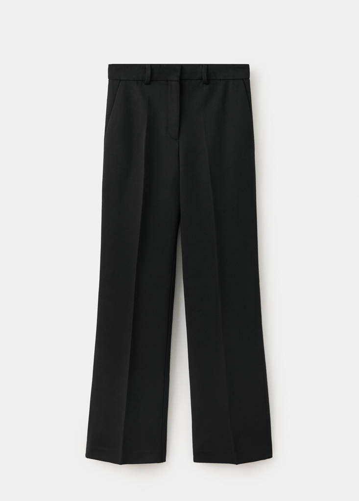 Low-rise straight-leg trousers — Black