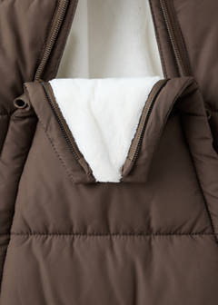 Quilted zip-up jumper — Chocolate 3
