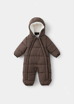 Quilted zip-up jumper — Chocolate 2