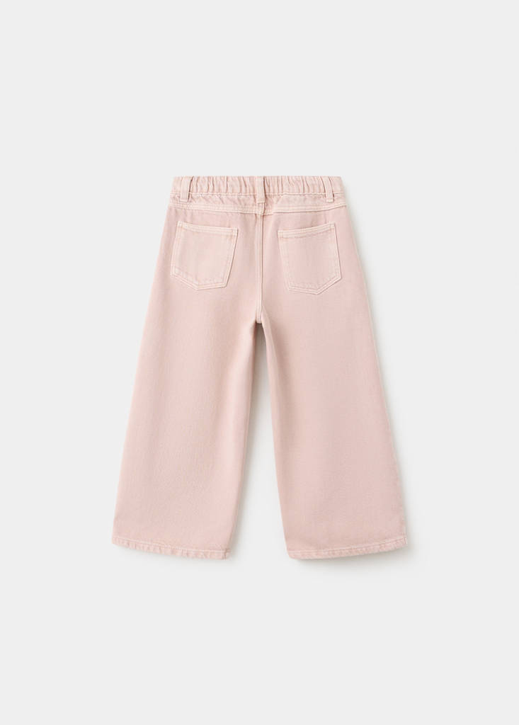 Straight pleated jeans — Pastel Pink