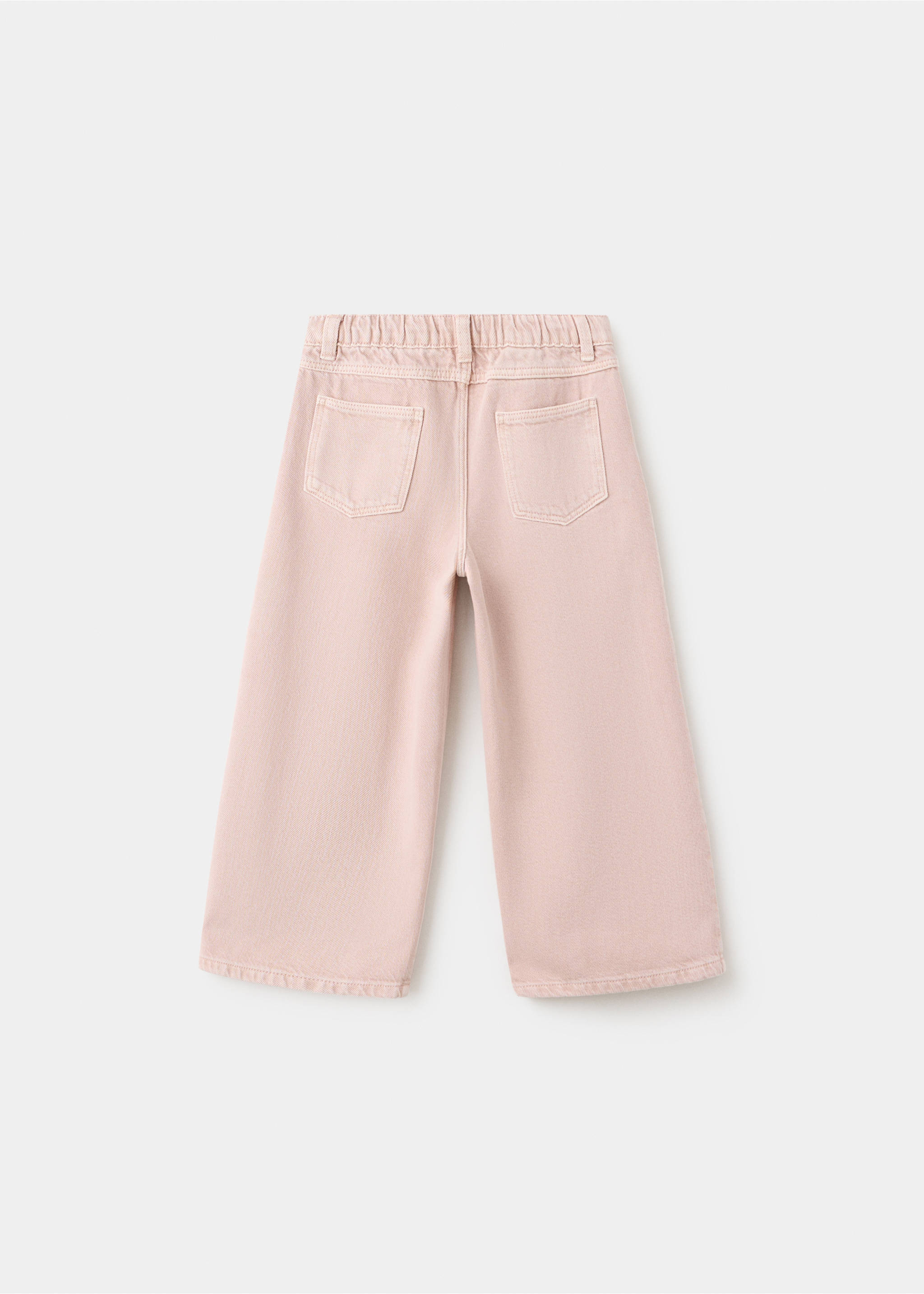 Straight pleated jeans - Reverse of the article, Pastel Pink. Ref: 37056321-00.