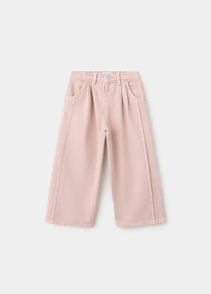 Straight pleated jeans — Pastel Pink