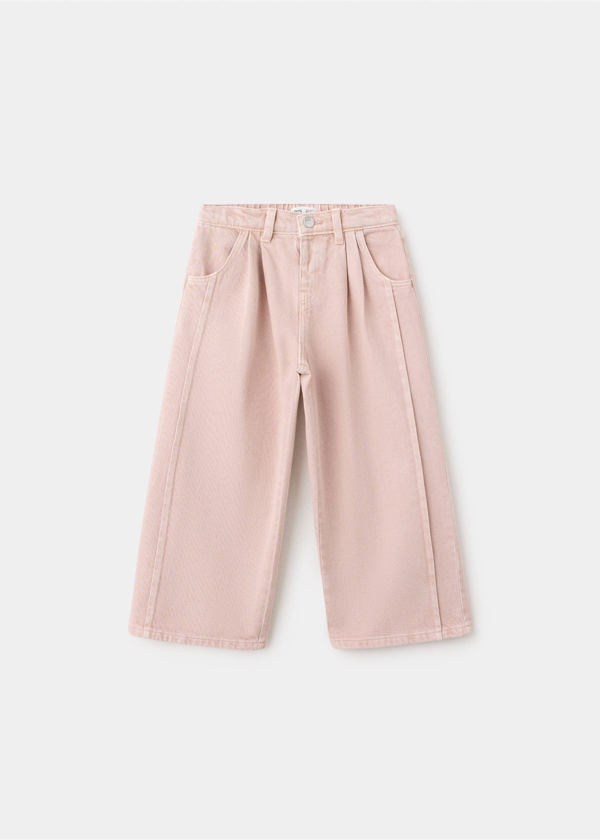 Straight pleated jeans - Article without model, Pastel Pink. Ref: 37056321-00.