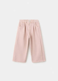 Straight pleated jeans — Pastel Pink 2