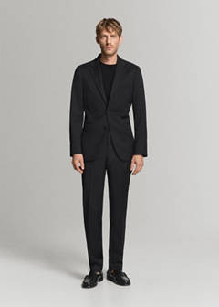 Turin suit jacket, 100% virgin wool, slim fit — Black 2