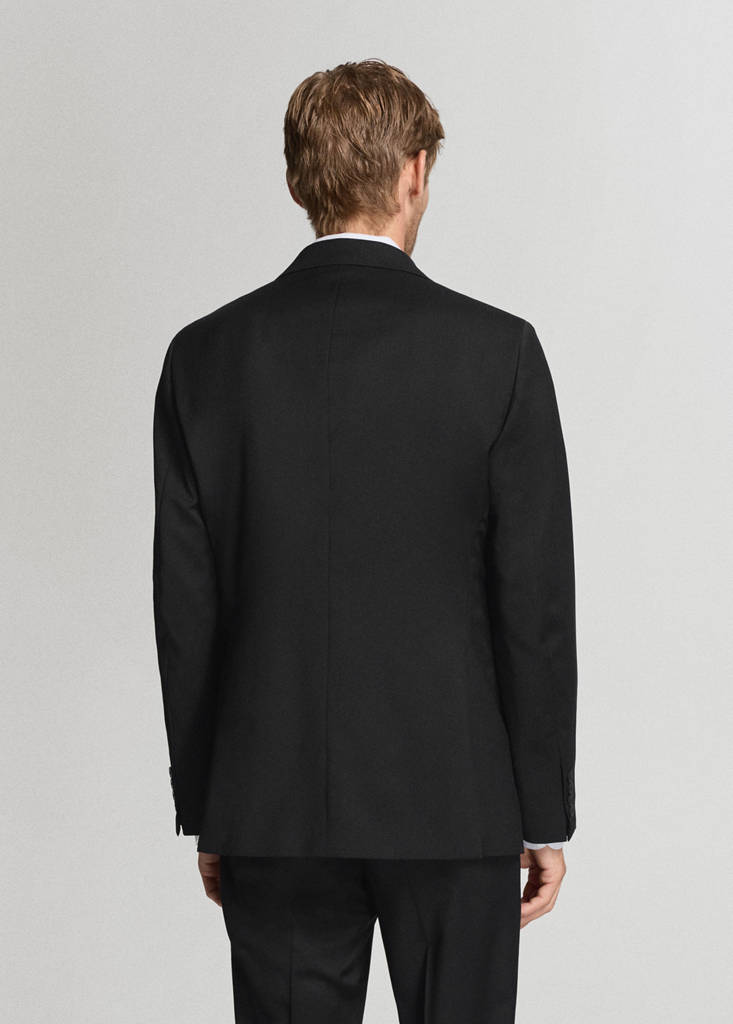 Turin 100% virgin wool suit jacket — Black