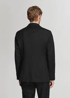 Turin suit jacket, 100% virgin wool, slim fit — Black 11