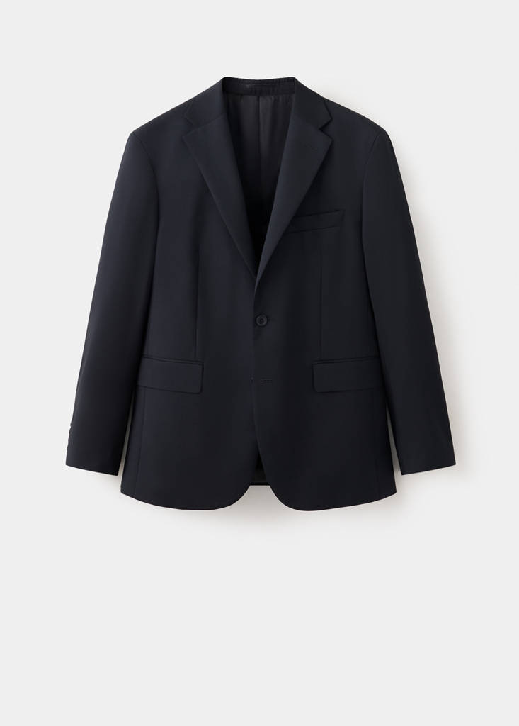 Turin 100% virgin wool suit jacket — Black