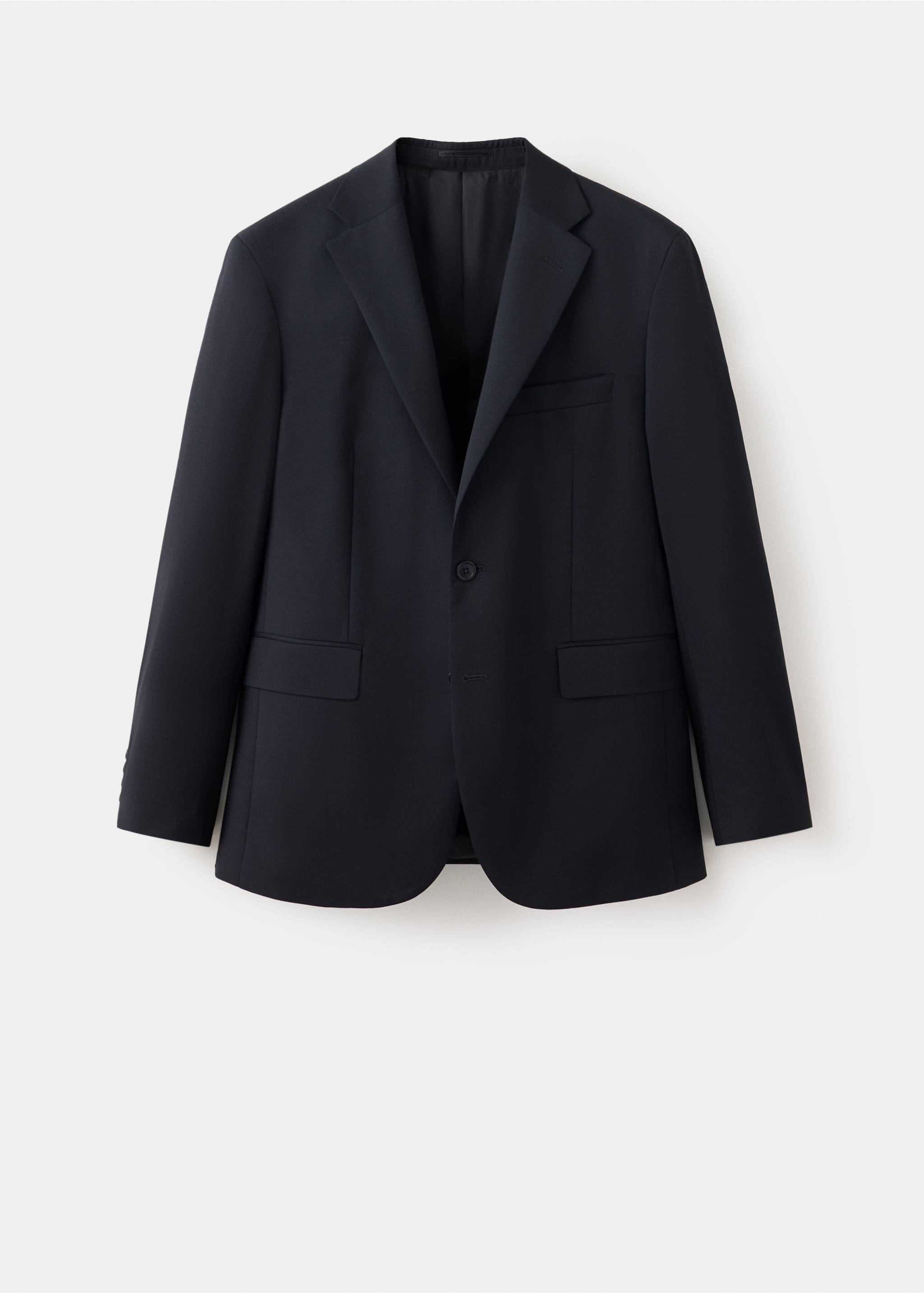 Turin 100% virgin wool suit jacket - Article without model, Black. Ref: 37056322-00.