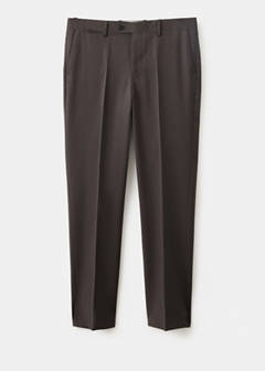 Turin suit trousers, 100% virgin wool, slim fit — Brown 9