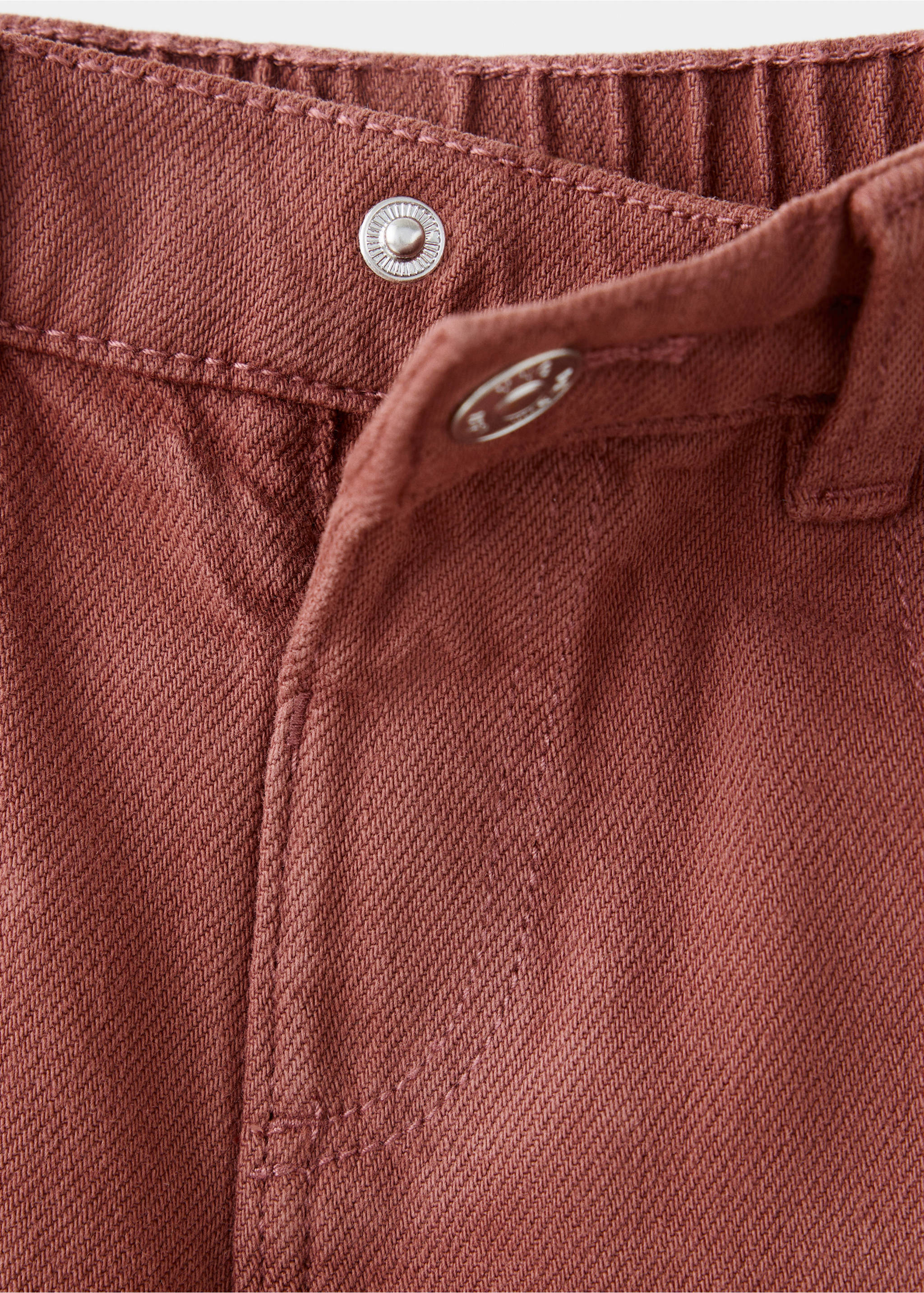Drawstring waist jeans - Details of the article 8, Wine. Ref: 37056328-00.