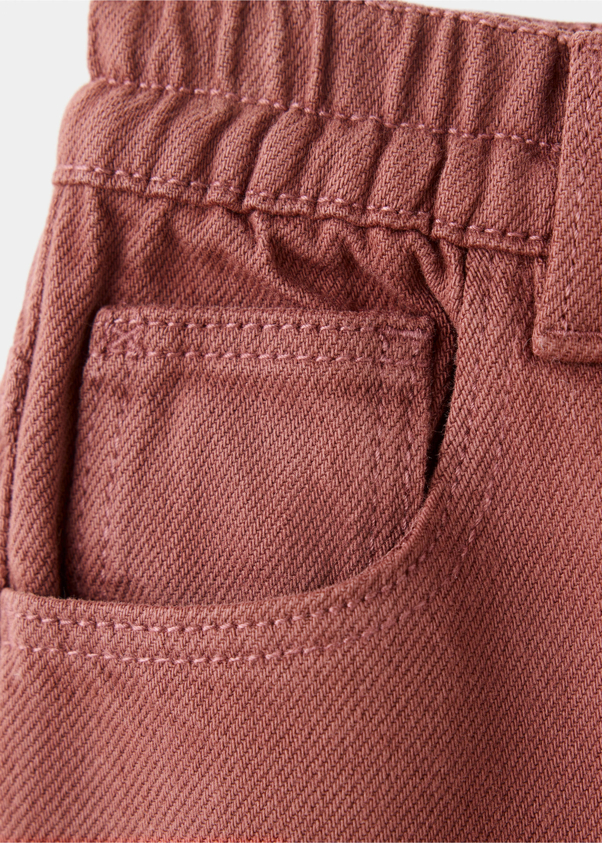 Drawstring waist jeans - Details of the article 0, Wine. Ref: 37056328-00.