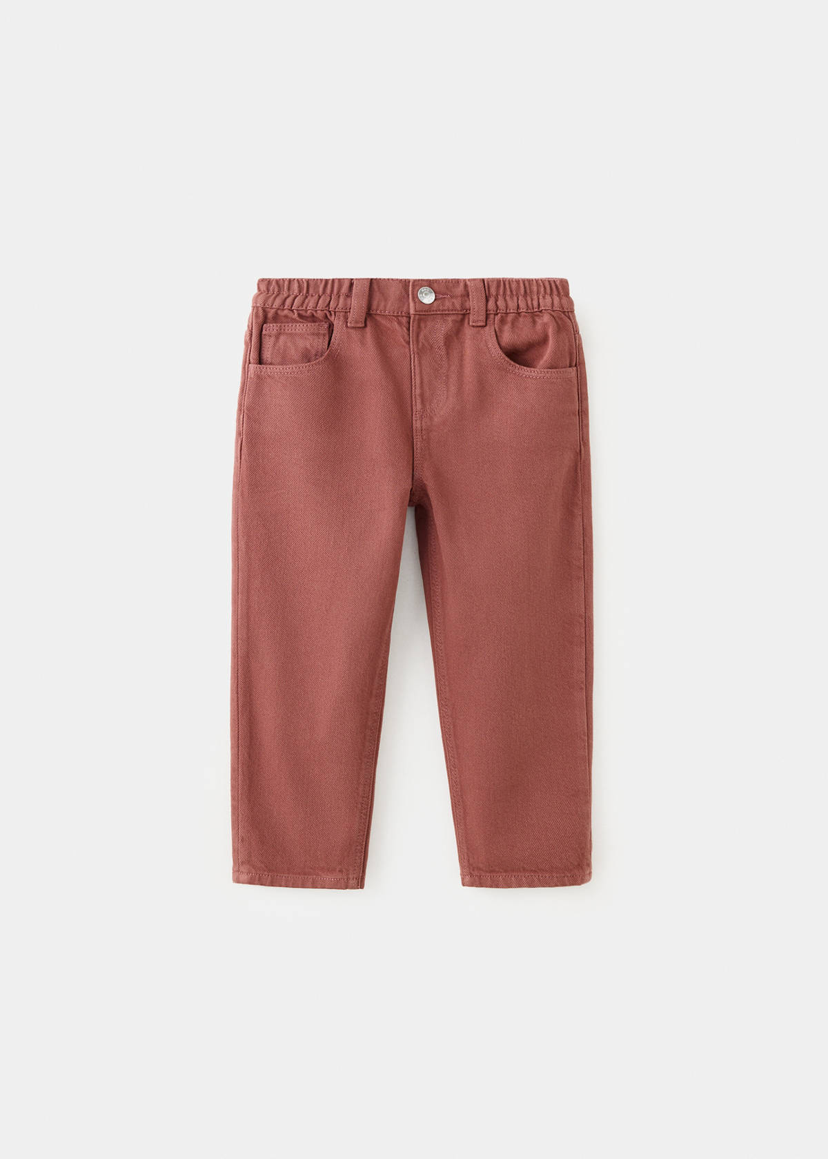 Drawstring waist jeans — Wine