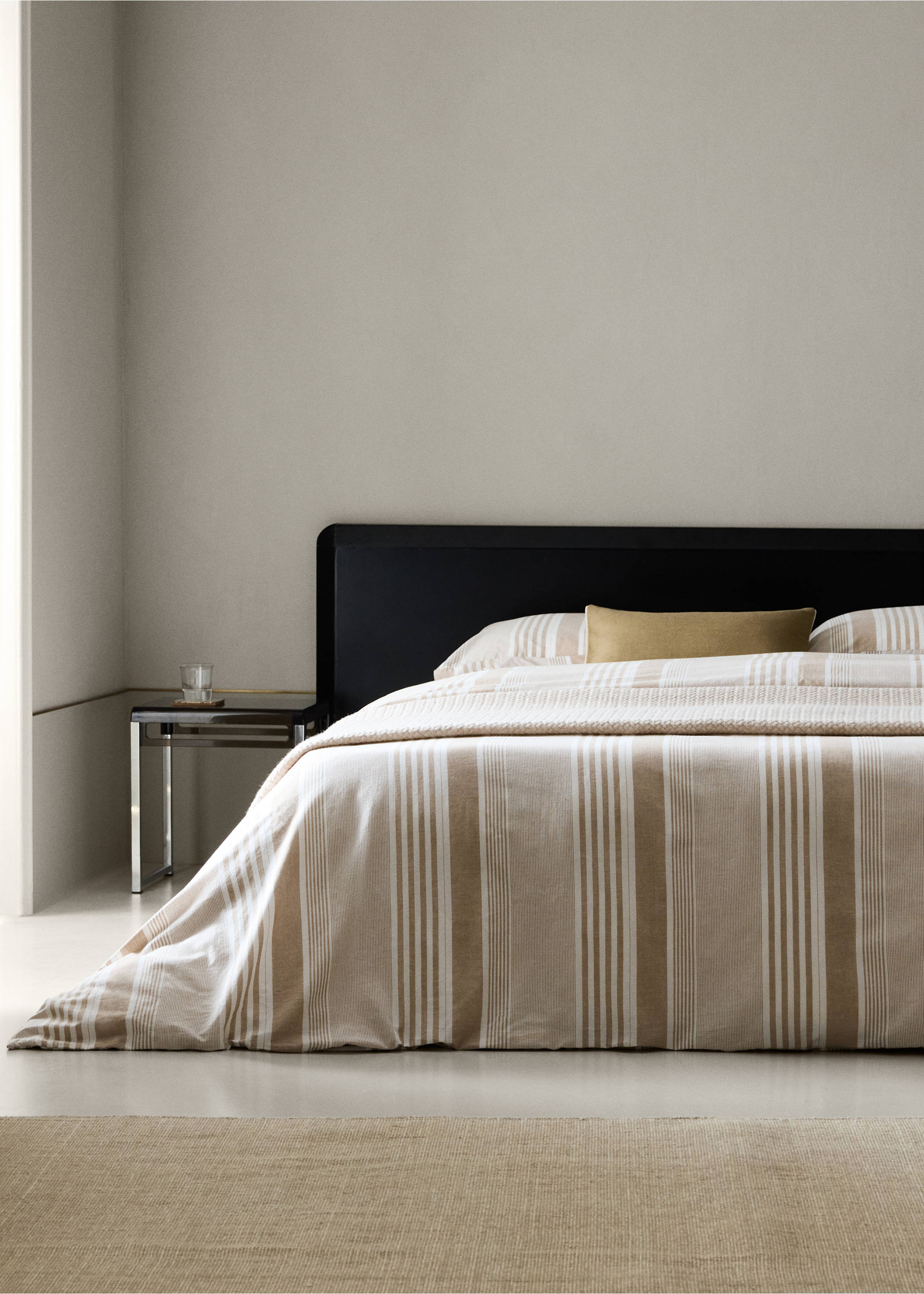 100% cotton striped duvet cover, for 180/200 cm bed - General plane, Tobacco Brown. Ref: 37056329-00.