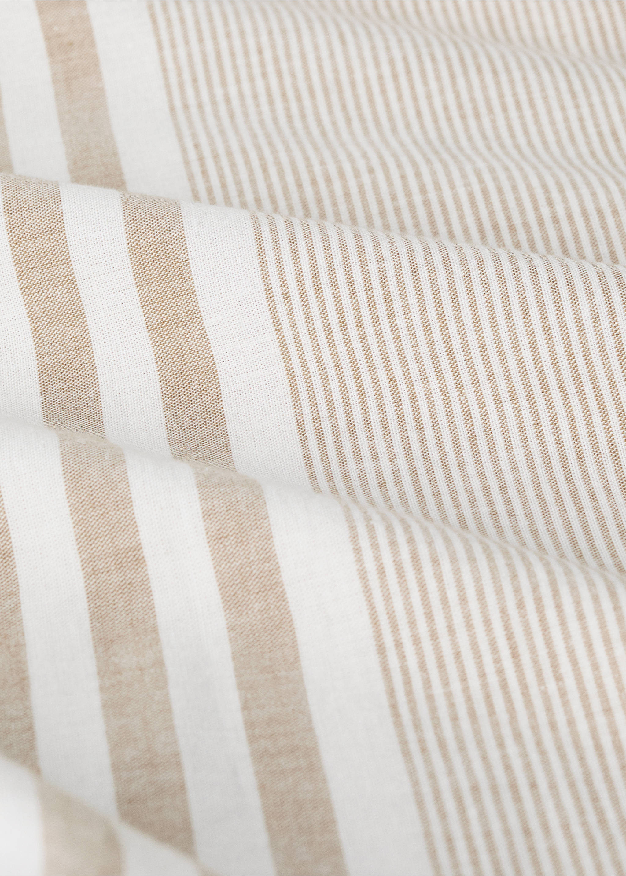 100% cotton striped duvet cover, for 180/200 cm bed - Details of the article 1, Tobacco Brown. Ref: 37056329-00.