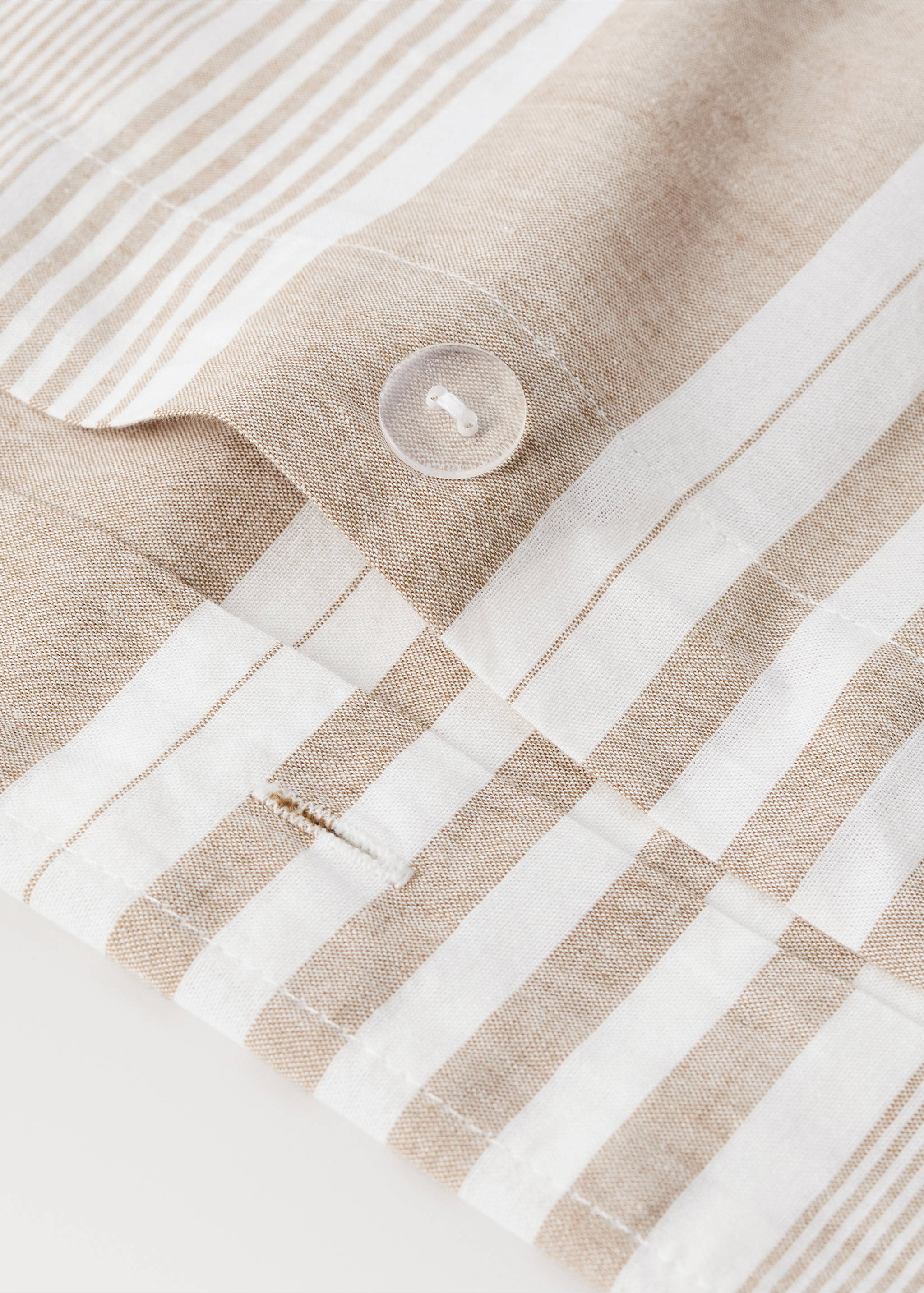 100% cotton striped duvet cover, for 180/200 cm bed - Details of the article 2, Tobacco Brown. Ref: 37056329-00.