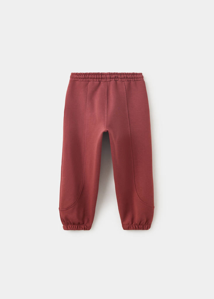 Jogger trousers with seam detail — Maroon