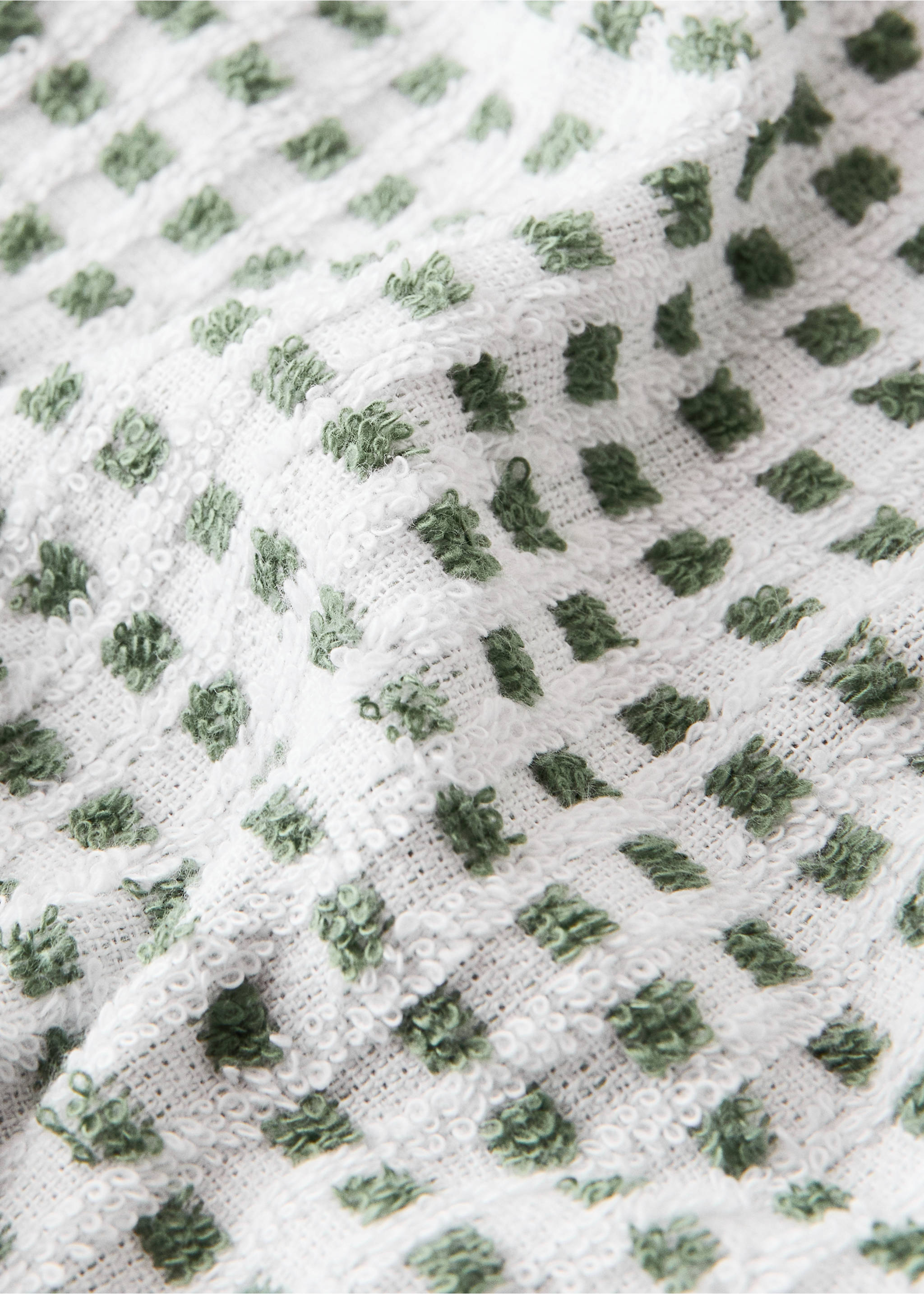 Geschirrtuch aus 100 % Baumwoll-Waffelpiqué-Frottee - Detail des Artikels 2, Grün. Ref: 37056334-00.
