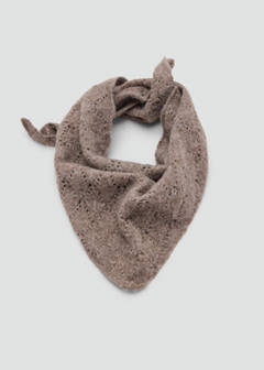Openwork knitted scarf — Medium Brown 4