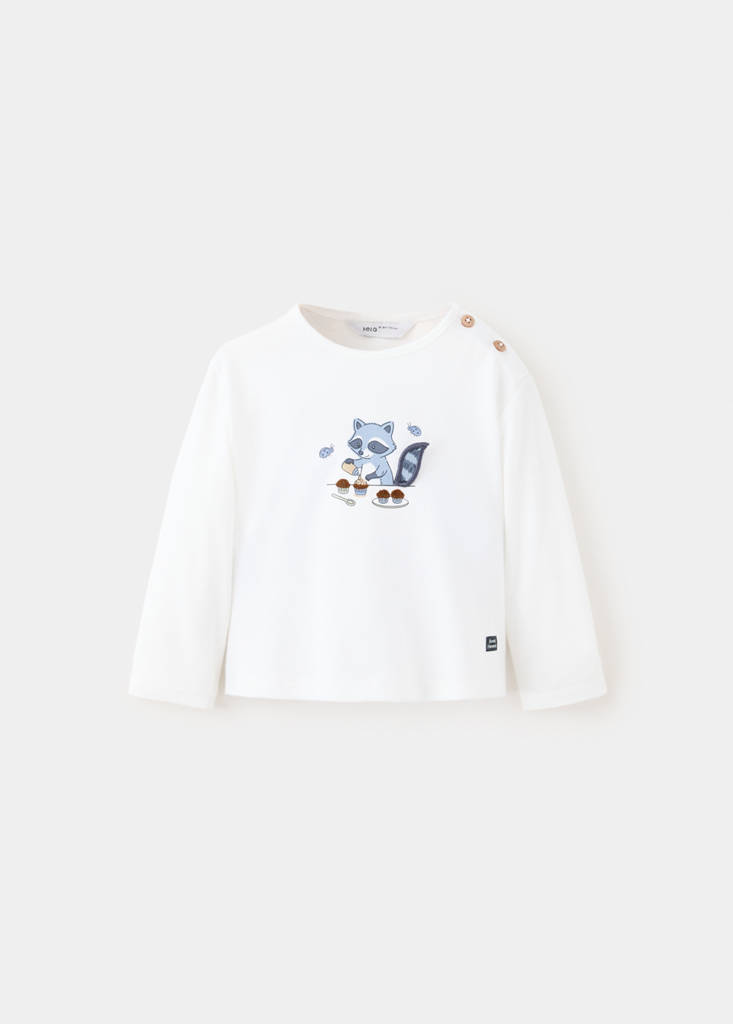Printed detail T-shirt — Off White