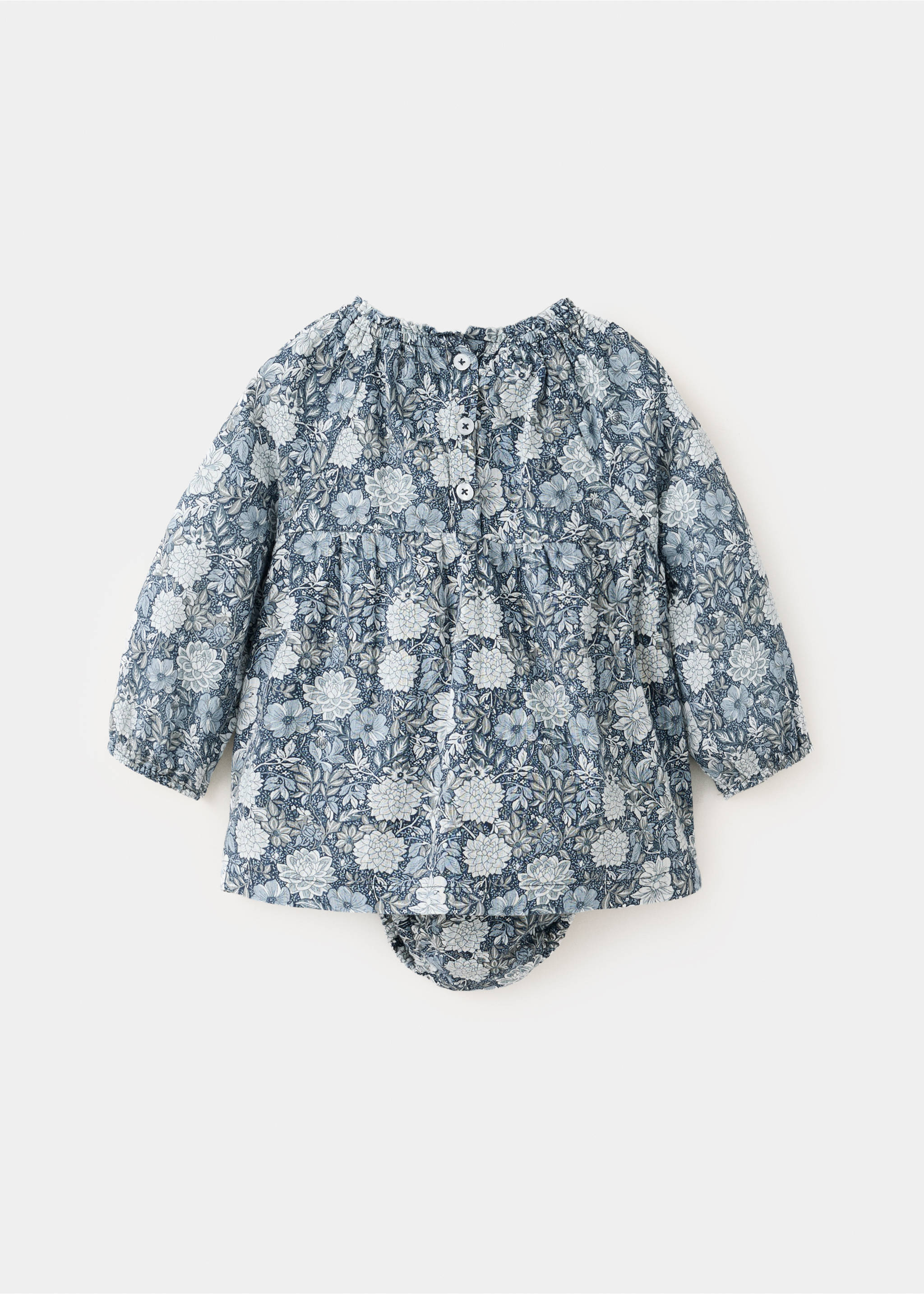 Floral-print dress and playsuit - Reverse of the article, Petrol Blue. Ref: 37056340-00.