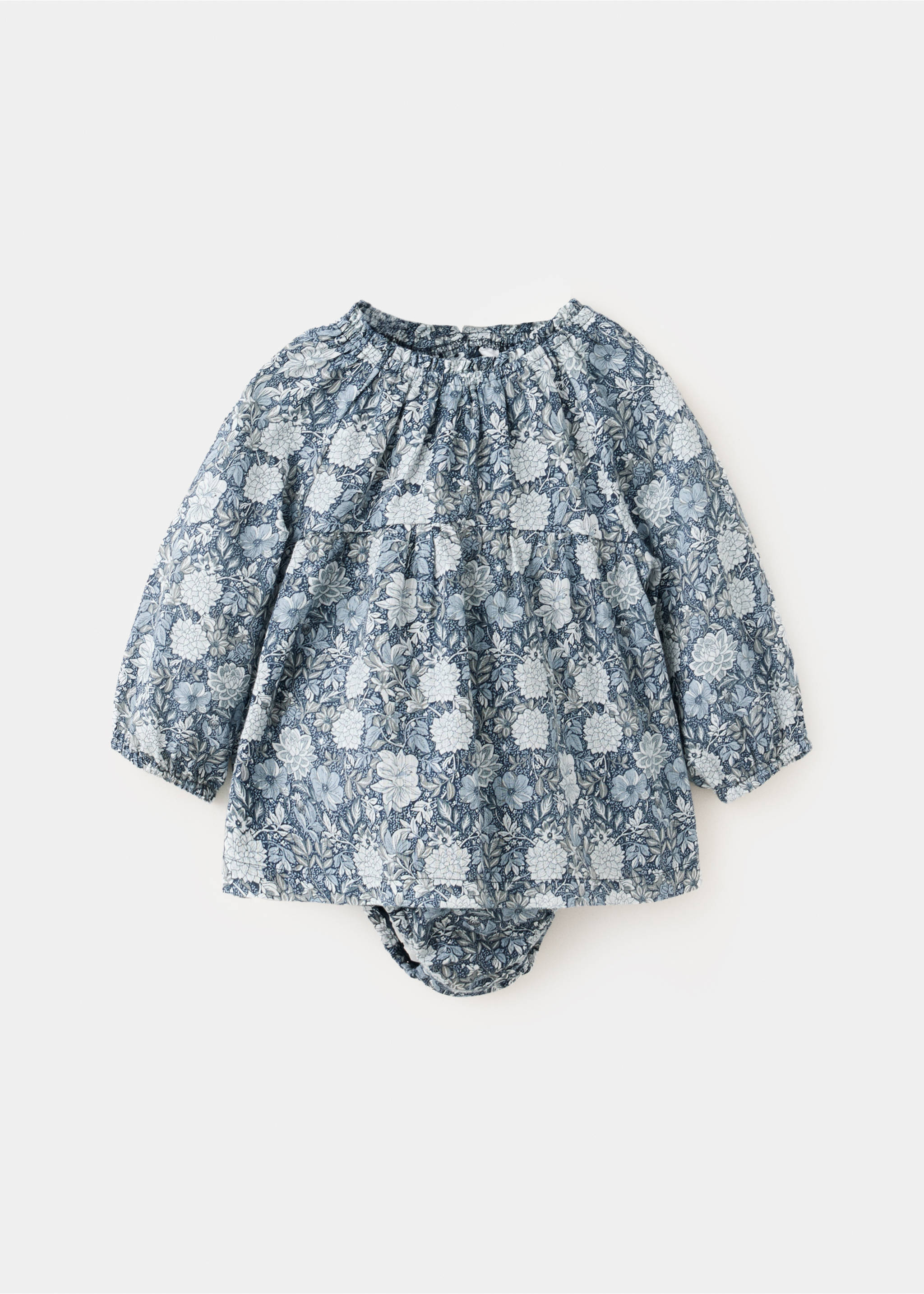Floral-print dress and playsuit - Article without model, Petrol Blue. Ref: 37056340-00.