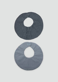 Set of two matching bibs — Petrol Blue 1