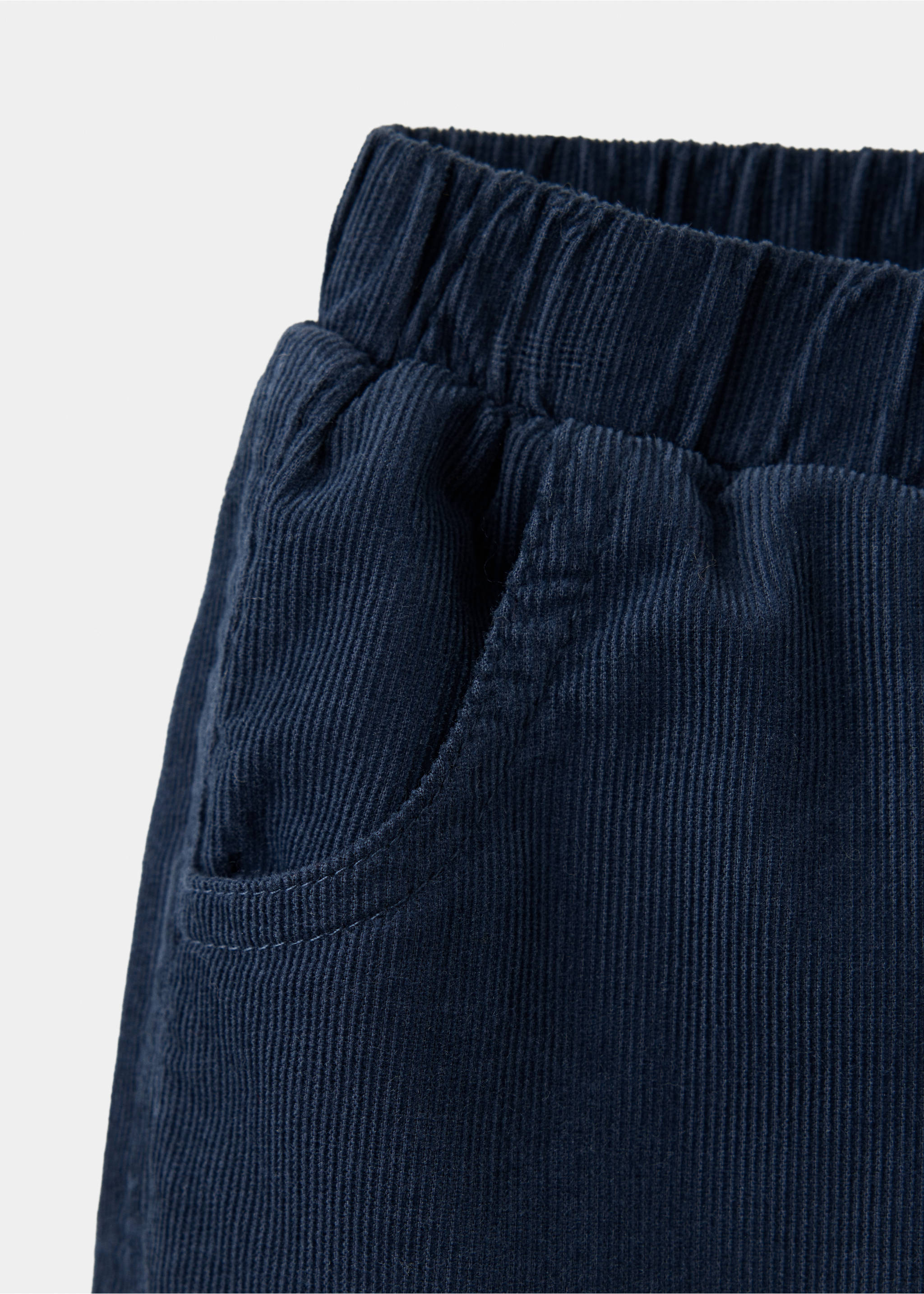 Corduroy trousers with seams - Details of the article 8, Navy. Ref: 37056346-00.