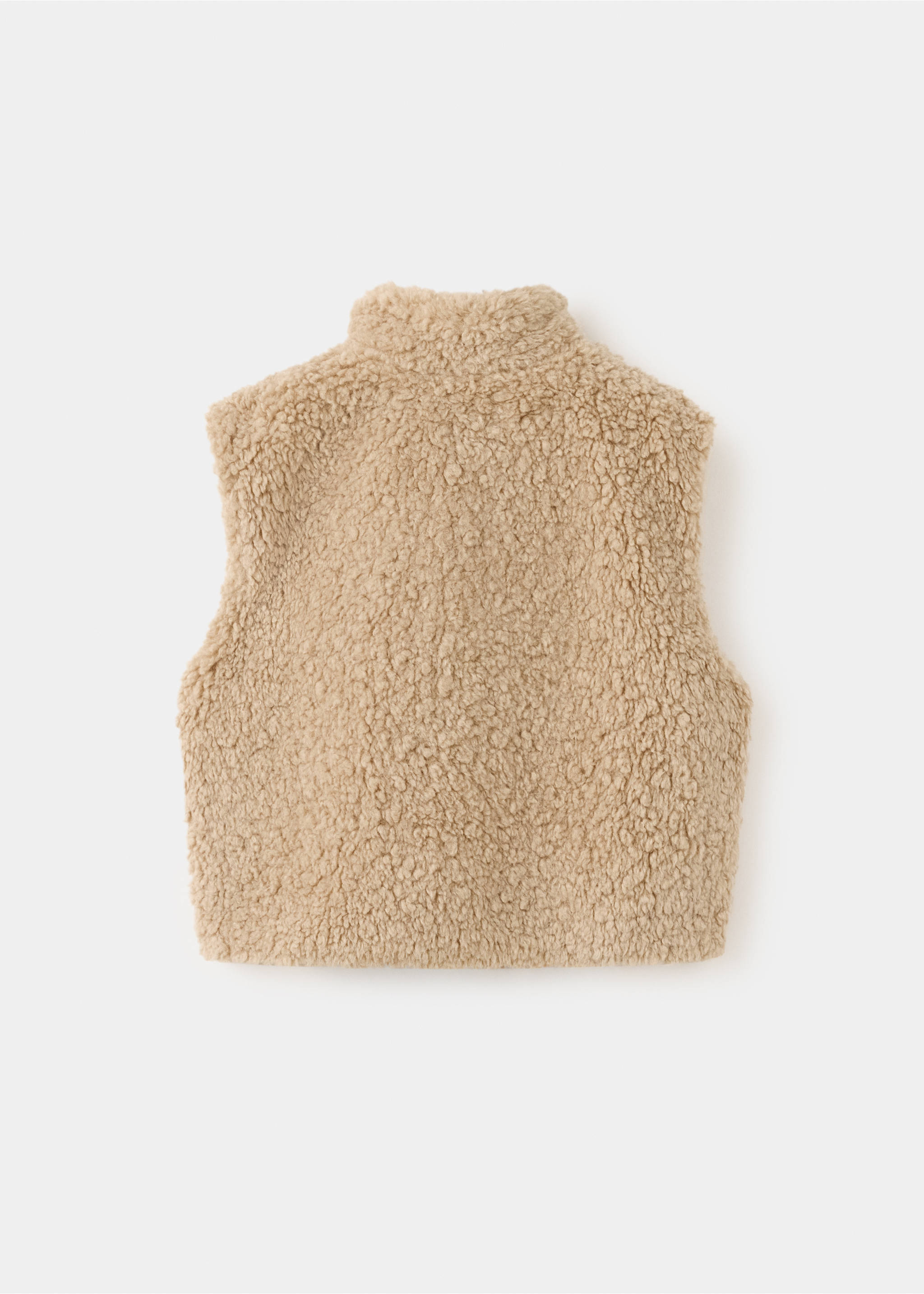Gilet effet imitation mouton - Verso de l’article, Marron moyen. Ref: 37056347-00.