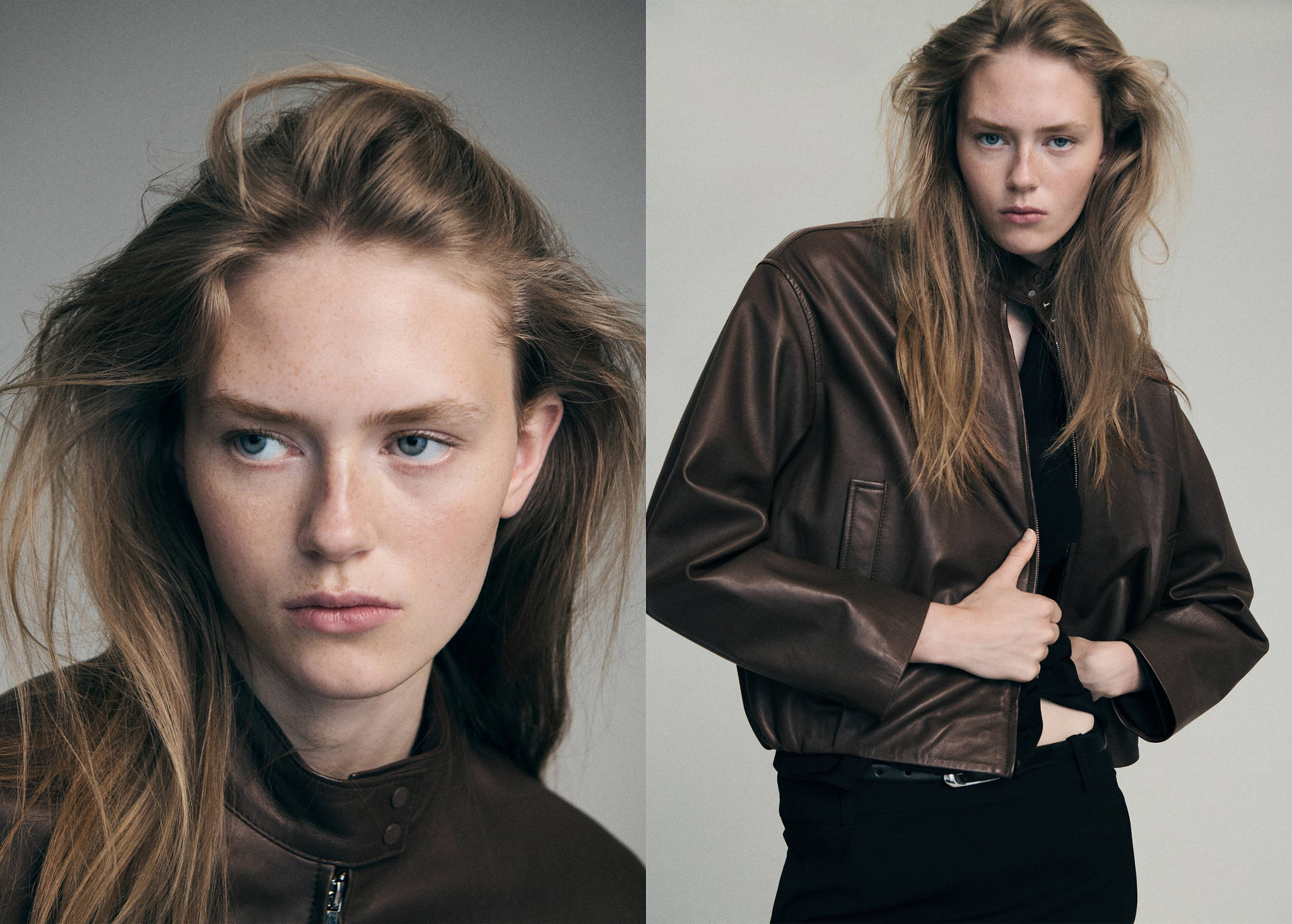Leather zipper jacket - Panoramic plane