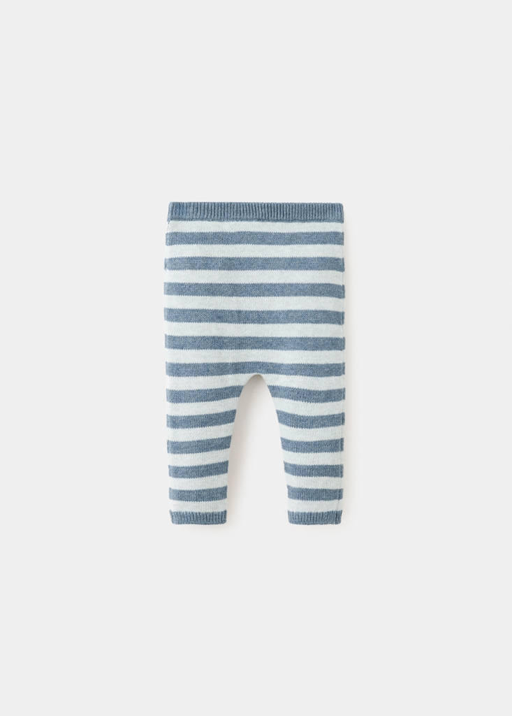 Stripes knitted leggings — Blue