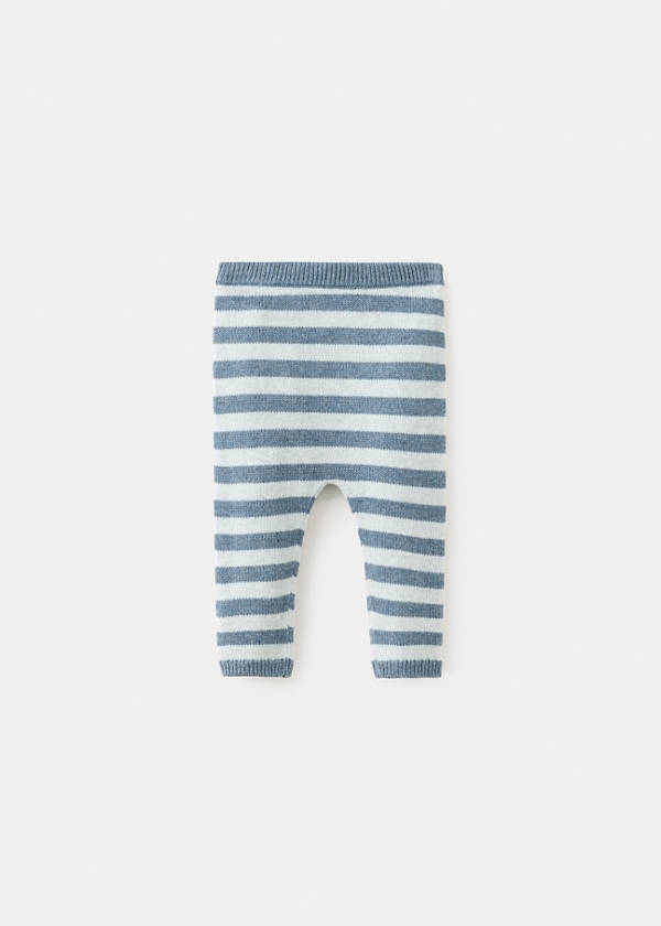 Stripes knitted leggings — Blue