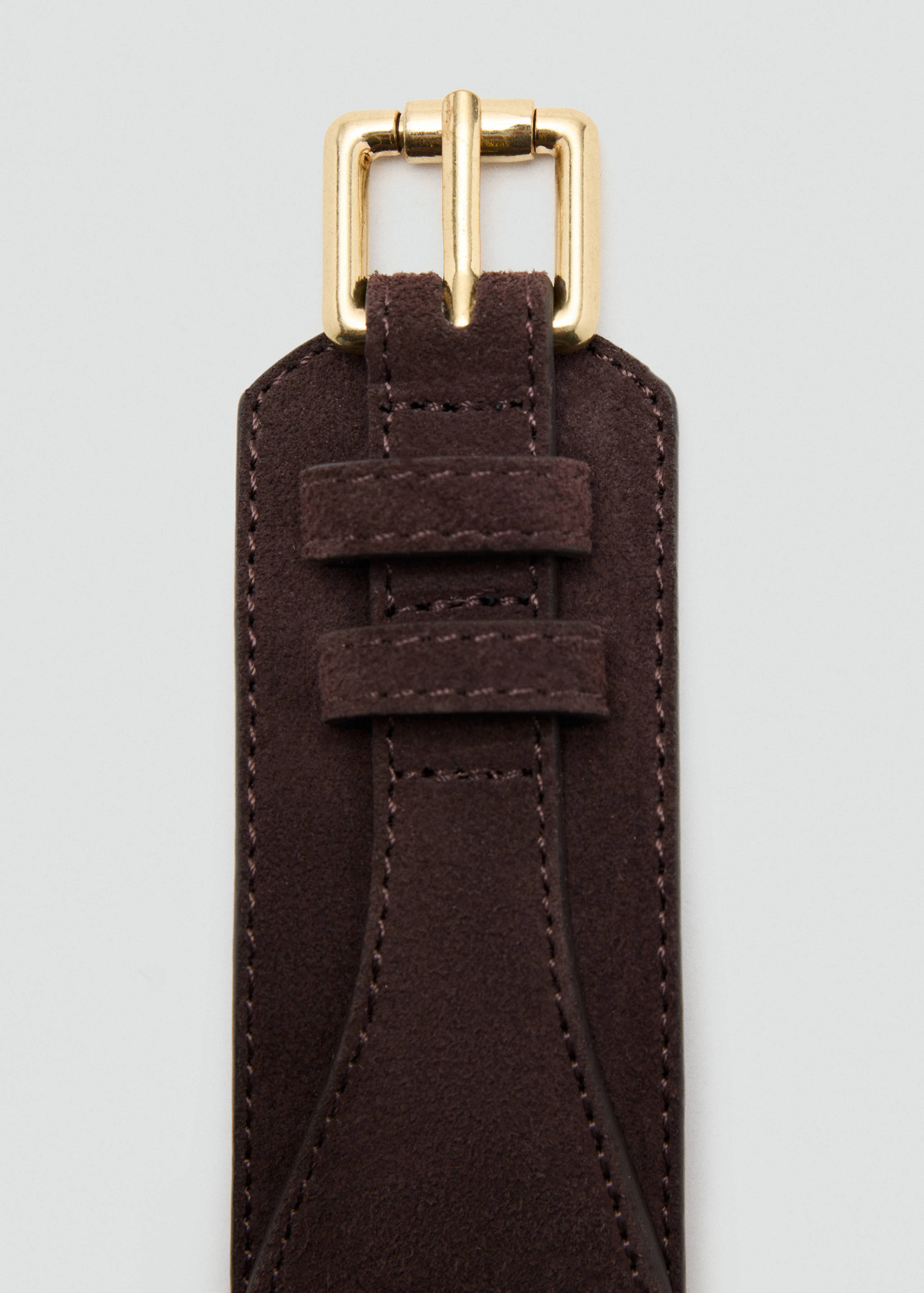 Wide wide faux-suede belt with metal buckle - Details of the article 1