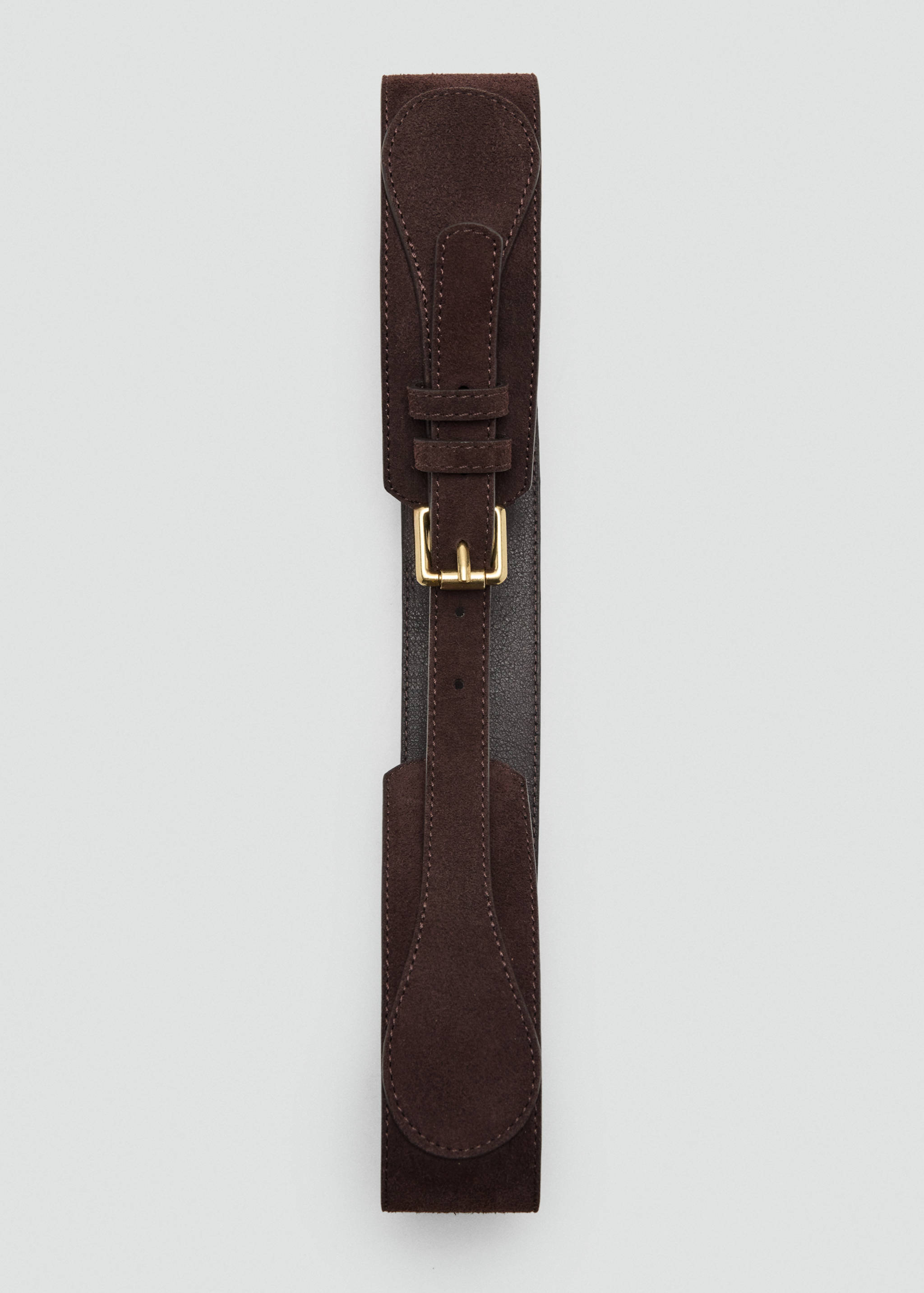 Wide wide faux-suede belt with metal buckle - Details of the article 2