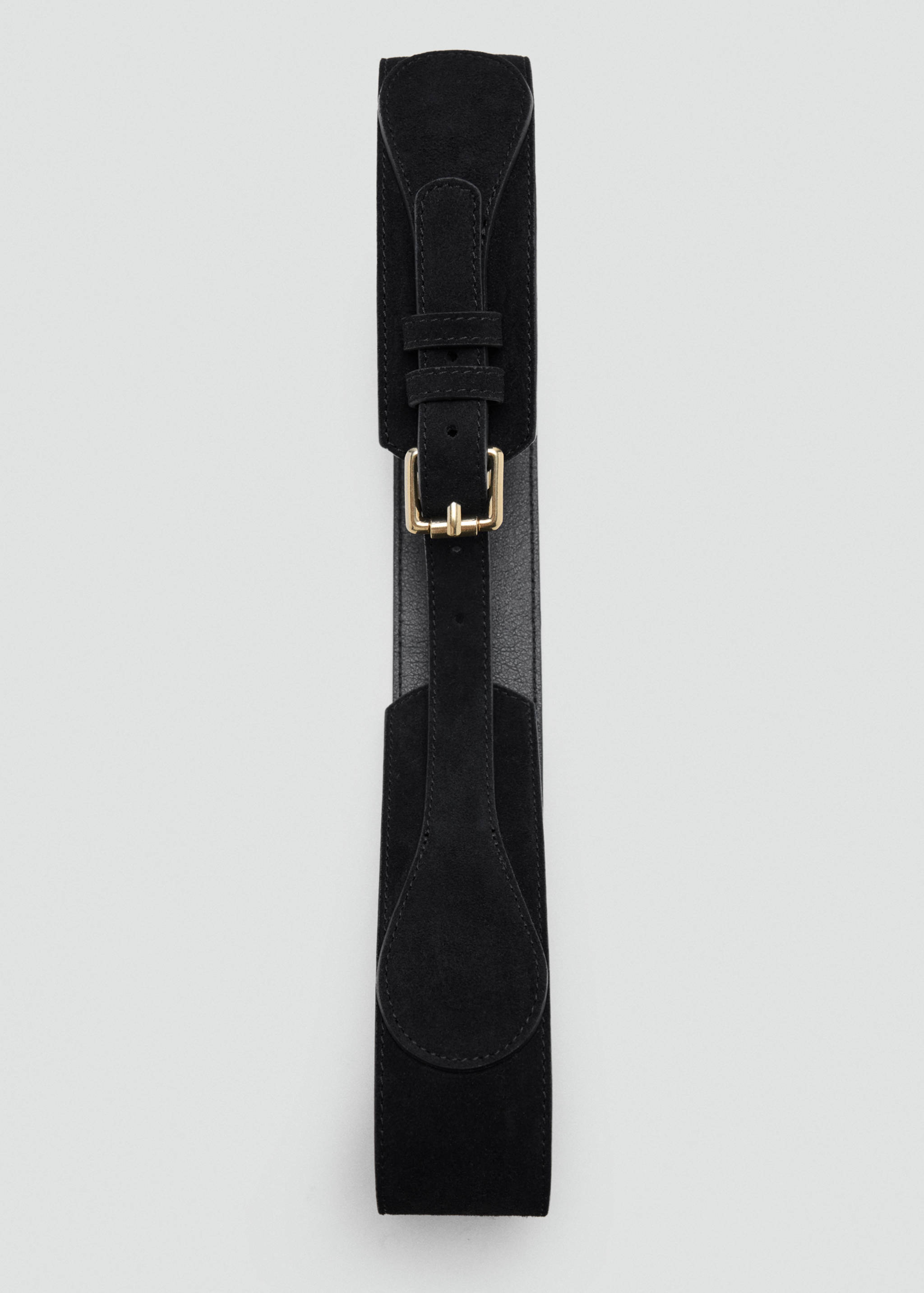 Wide wide faux-suede belt with metal buckle - Details of the article 2