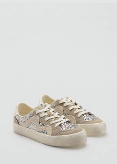 Combined leather trainers — Sand 2