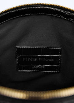 Croc-effect leather clutch bag — Black 4