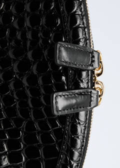 Croc-effect leather clutch bag — Black 9